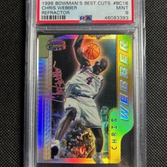 1996-97 Bowman's Best Cuts Refractor Chris Webber #BC18 PSA 9 MINT Bullets HOF - Picture 1 of 2